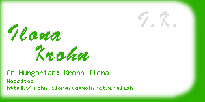 ilona krohn business card